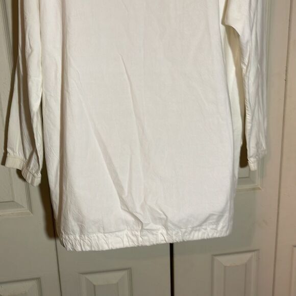 Vintage Obenna 1990s White Cotton Windbreaker Utility Jacket 3/4 Sleeves S - Picture 13 of 16